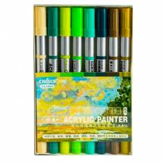 Marcador Acrilico Metalico Doble punta Warm Spring 8pz