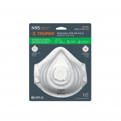 Respirador N95 con válvula para polvos y partículas Truper