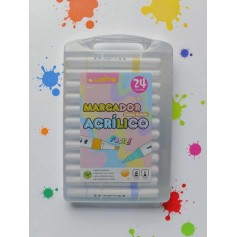 Marcador Acrilico Pastel Lunita Doble punta 24 colores