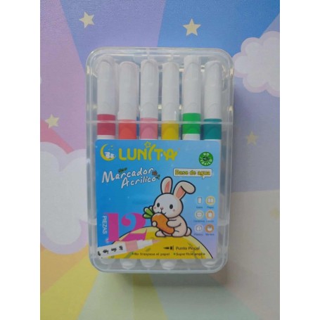 Marcador Acrilico Lunita 12pz